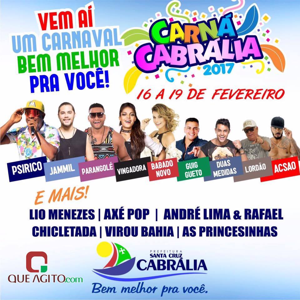 Carnaval antecipado de Cabrália terá dois trios, 16 atrações, 4 dias de festa e blocos na rua 11