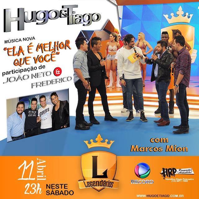 Hugo e Tiago mais executadas em emissoras de rádios de todo Brasil 12