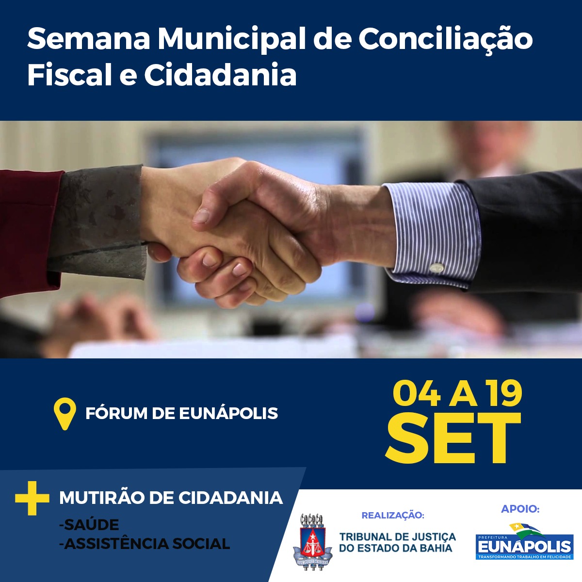 Eunápolis realizará Semana Municipal de Conciliação Fiscal e Cidadania 5