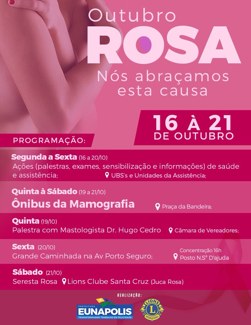 Campanha do Outubro Rosa terá Ônibus de Mamografia em Eunápolis 5