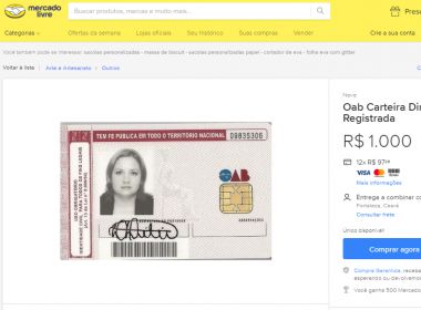 Anúncio oferece carteira da OAB por R$ 1 mil; vendedor 'garante' registro oficial 5