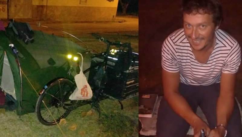 Francês que viaja pelo mundo de bicicleta faz parada em Itamaraju 5