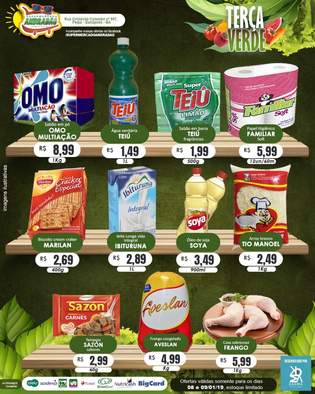 Confiram as ofertas desta terça verde! 08 a 09/01/19 – Supermercado Andradão 6