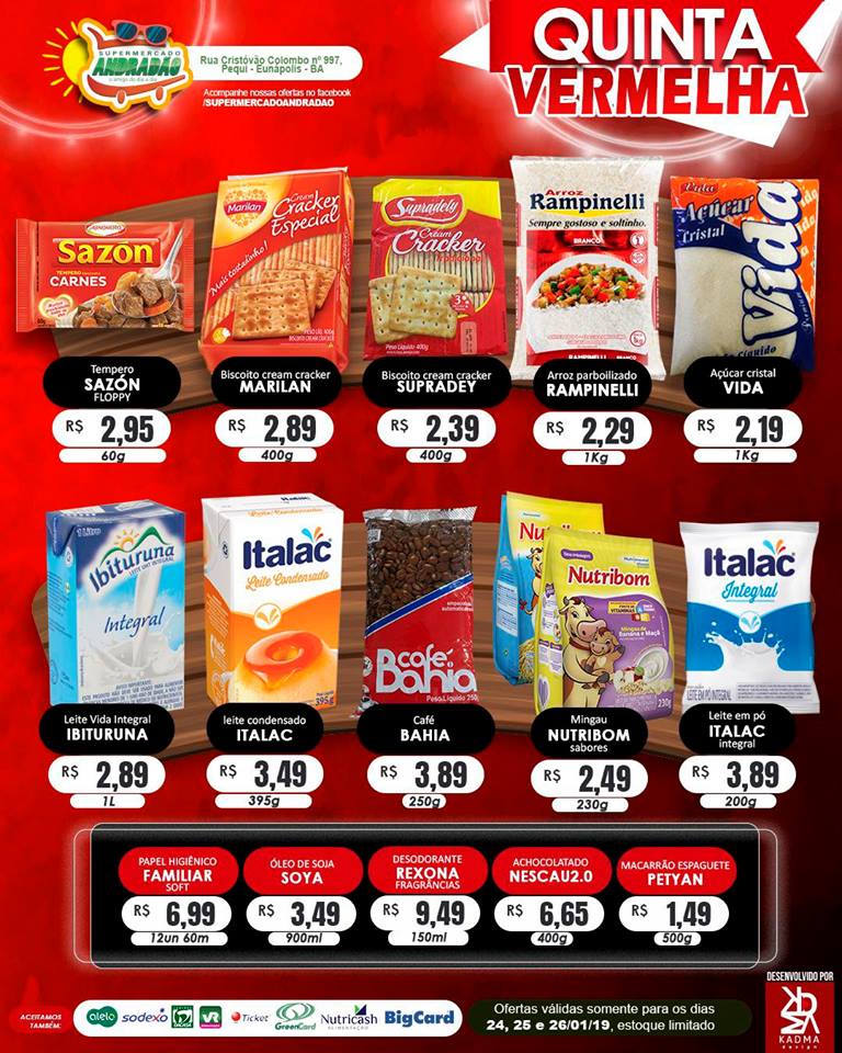 Promoção : Quinta Vermelha – Supermercado Andradão – Ofertas Válidas somente para os dias 24 A 26/01/19 6
