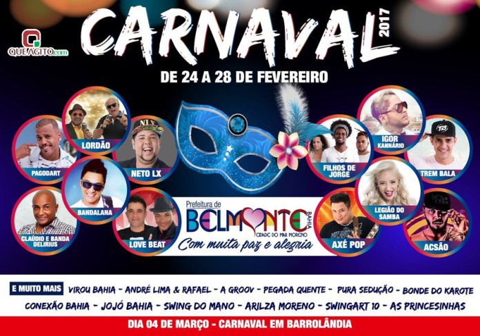 Para alegria dos foliões, veja a programação de cada dia do Carnaval em Belmonte 4