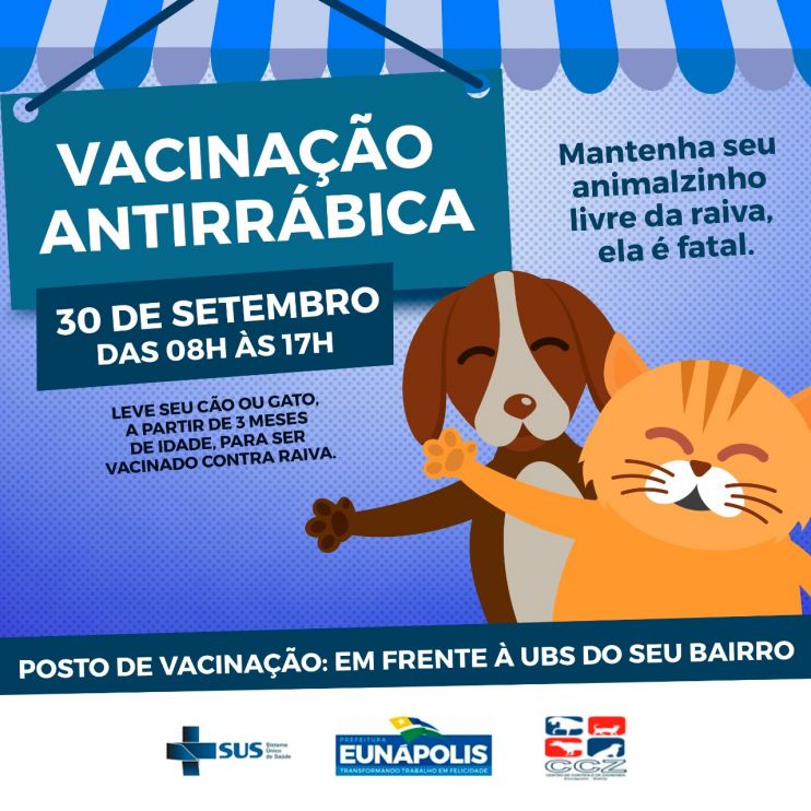 Eunápolis realiza Campanha de Vacinação de cães e gatos neste sábado (30/09) 99