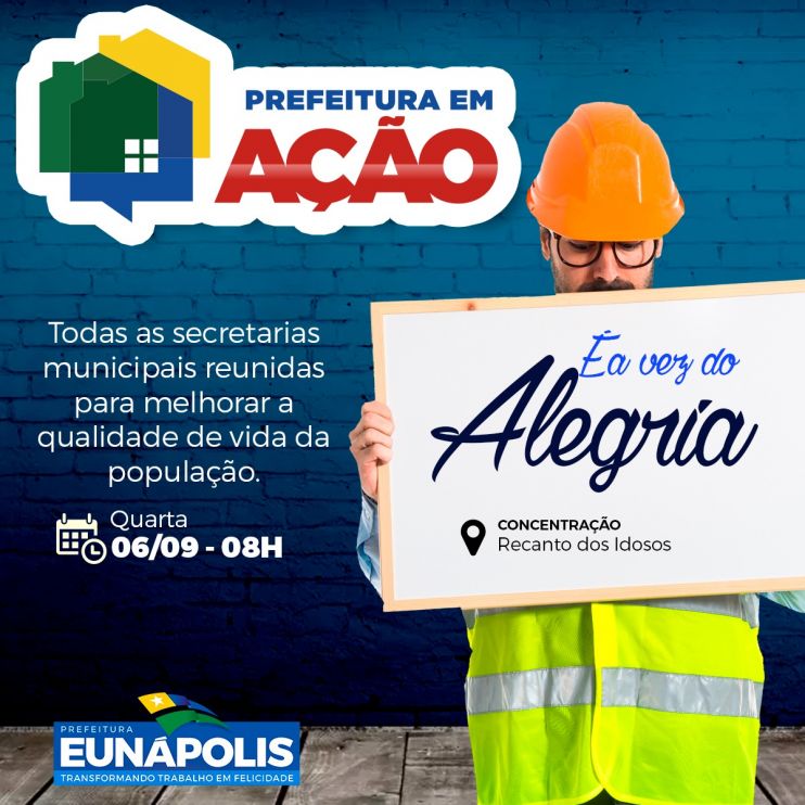 Edição especial do Prefeitura em Ação acontecerá nesta quarta-feira (06/09) no bairro Alegria 8