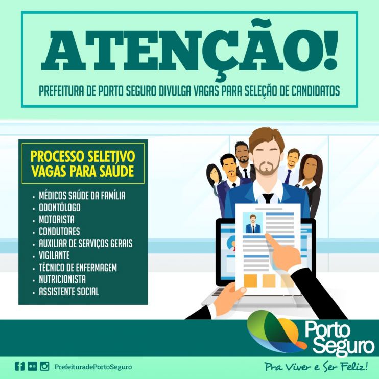 Prefeitura de Porto Seguro divulga vagas para seleção de candidatos 12
