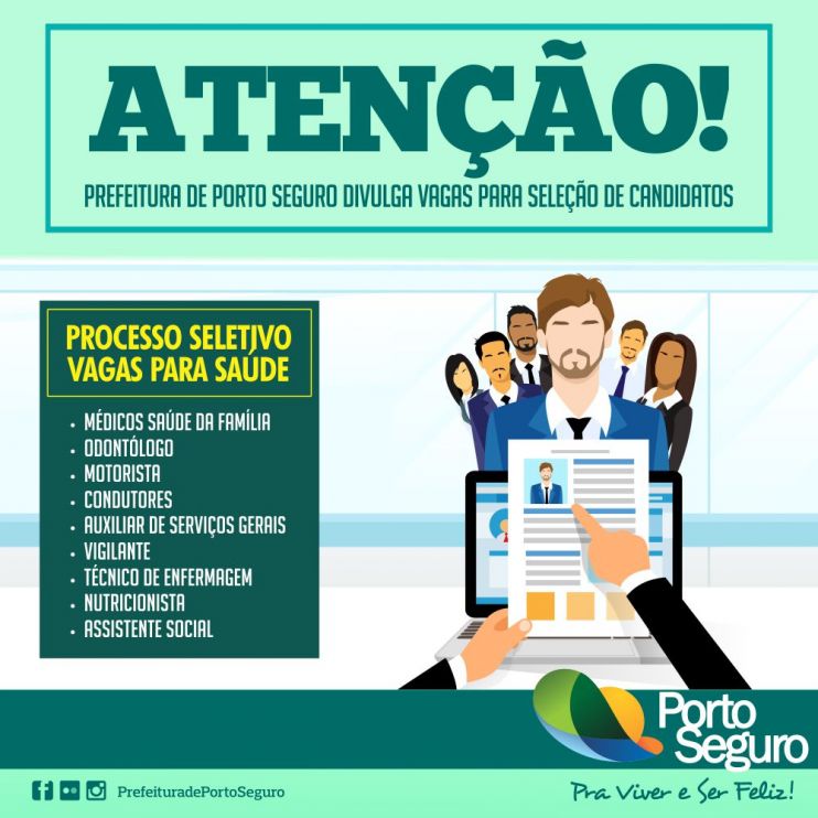 Prefeitura de Porto Seguro divulga vagas para seleção de candidatos 10
