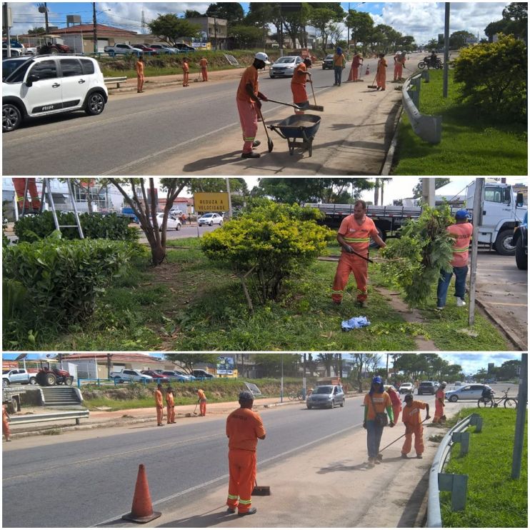 Equipes de limpeza realizam serviços de manutenção nas entradas de Eunápolis Equipes de limpeza realizam serviços de manutenção nas entradas de Eunápolis 13