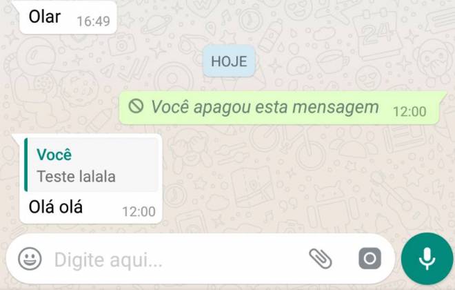 Nem todas as mensagens do WhatsApp podem ser apagadas; entenda Nem todas as mensagens do WhatsApp podem ser apagadas; entenda 12