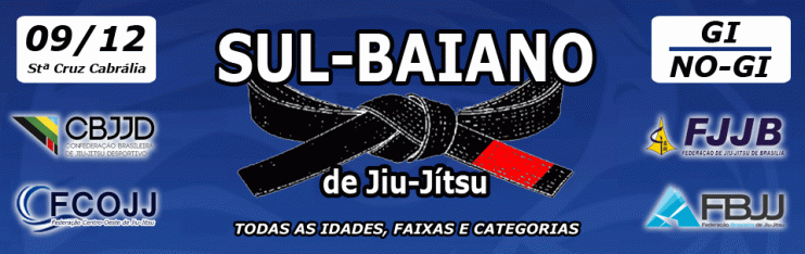 Santa Cruz Cabrália, recebe campeonato profissional de Jiu-Jitsu, em Dezembro 7