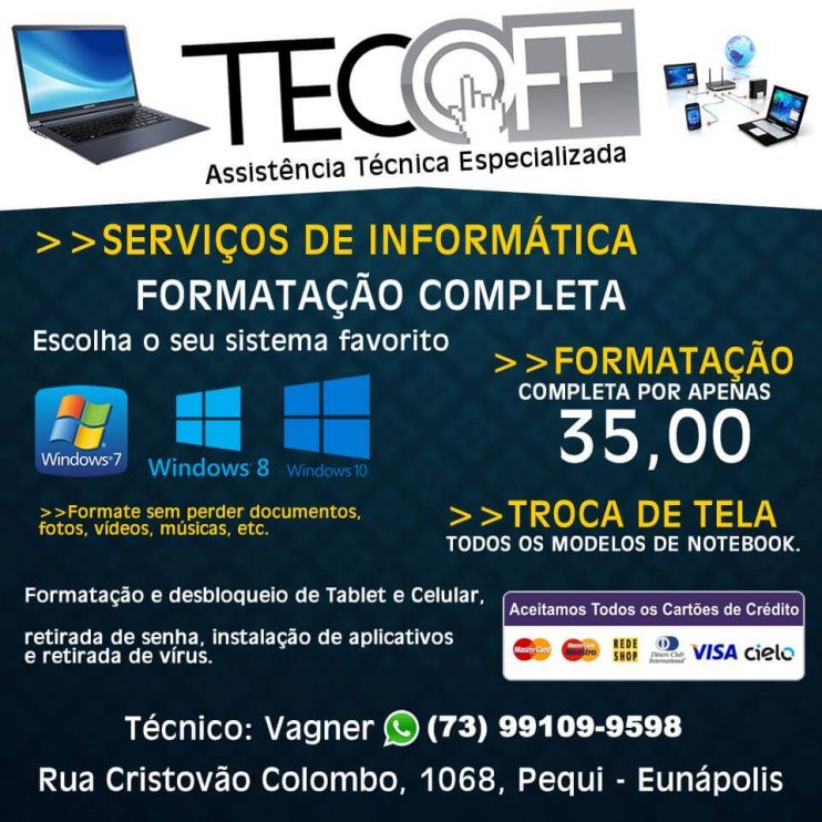 Formatação de Notebook e Computador por R$ 35,00 na Tecoff Informática 8