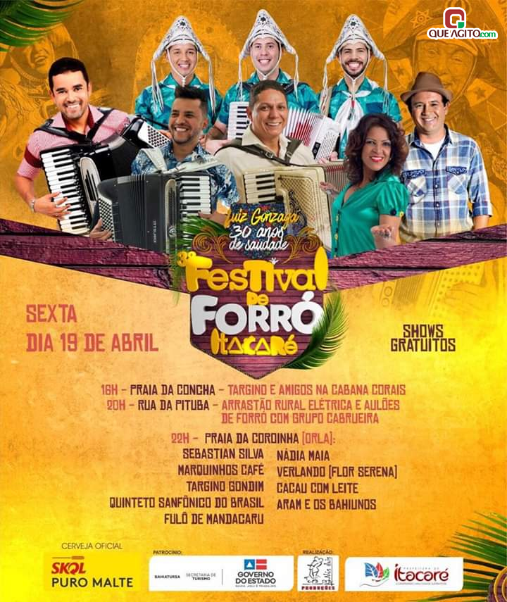Grandes atrações nacionais vão estar em Itacaré litoral sul da Bahia no 3° Festival de Forró 87