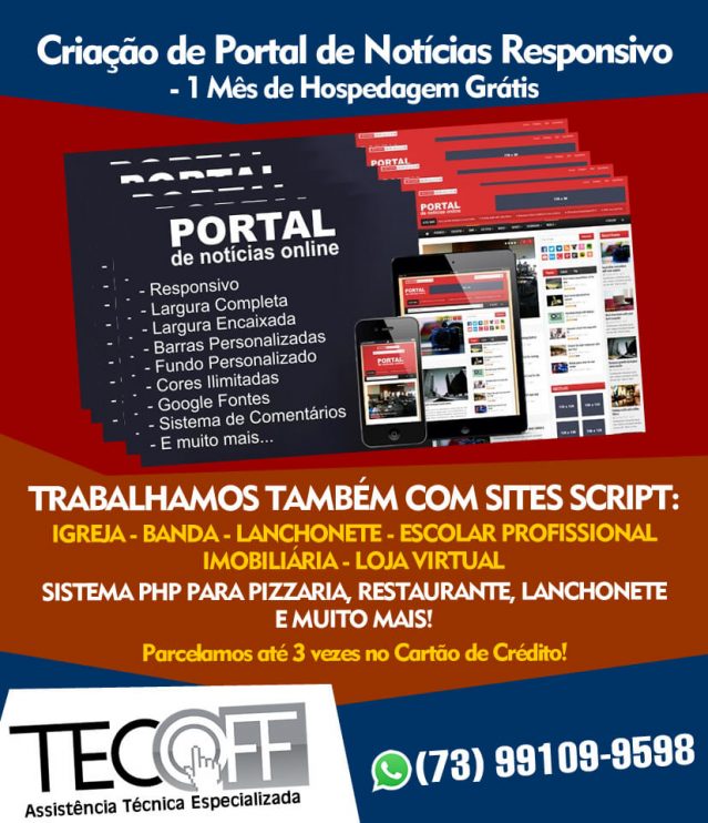 Criação de Portal de Notícias Responsivo -1 Mês de Hospedagem Grátis Criação de Portal de Notícias Responsivo -1 Mês de Hospedagem Grátis 11