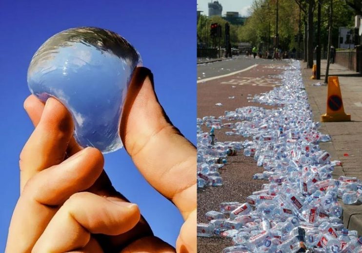 Bolinhas comestíveis com água substituem copos plásticos em maratona 4