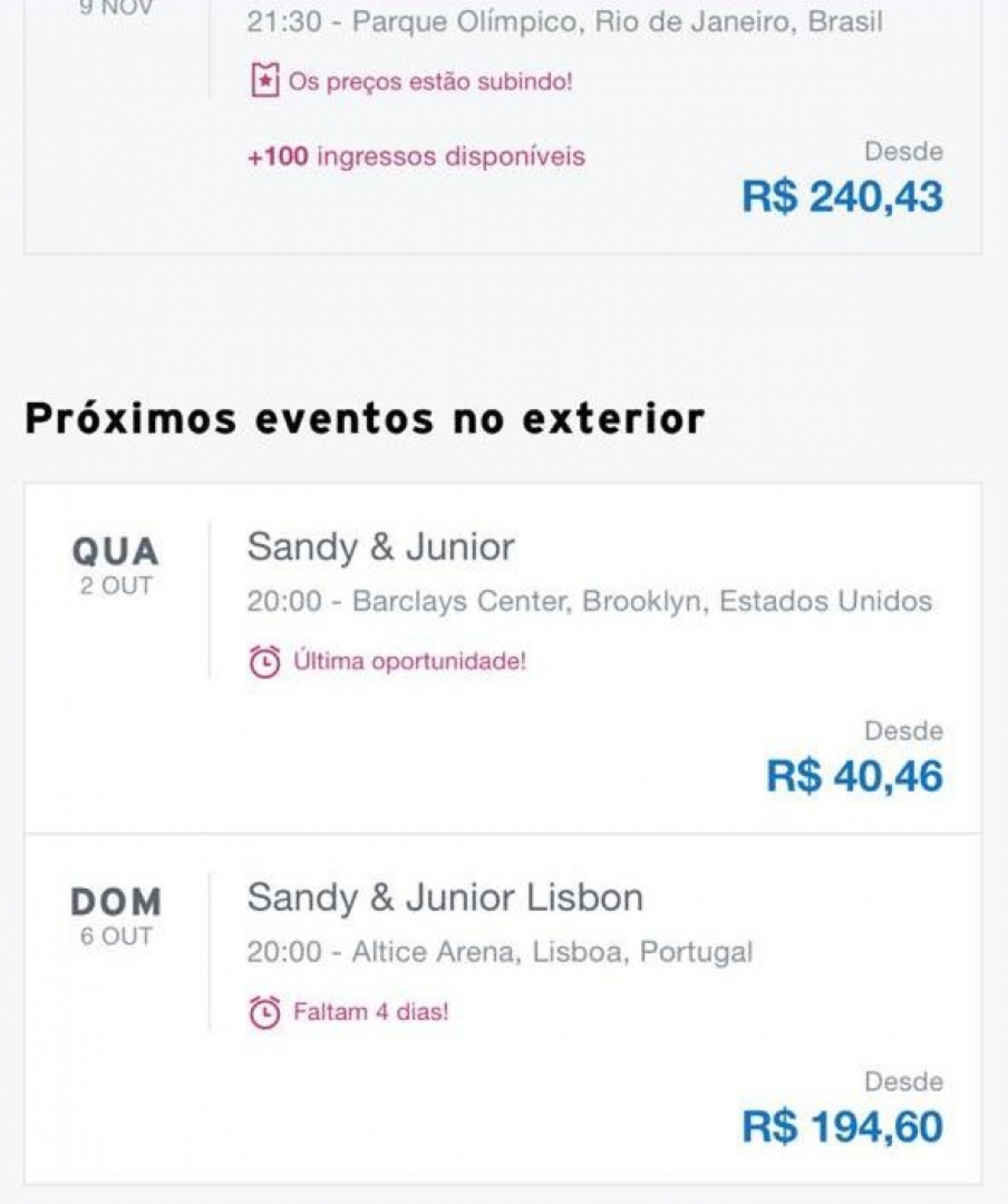 Sem público, show de Sandy e Junior é vendido a R$ 40 nos EUA 8