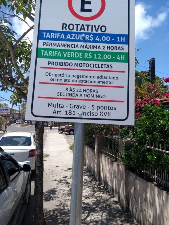 Cobrança na Zona Azul de Porto Seguro começa neste Sábado (12); placa de Porto Seguro terá desconto 7