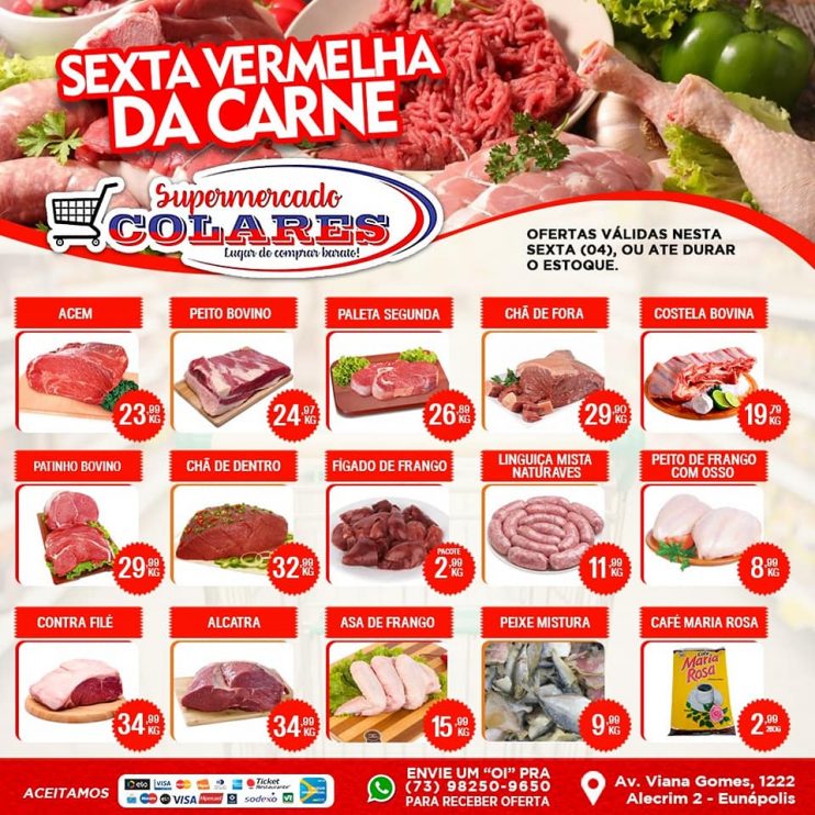 Nesta Sexta Vermelha da Carne temos ofertas imperdíveis! Confiram!!!!.SUPERMERCADO COLARES “Lugar de Comprar Barato! 4
