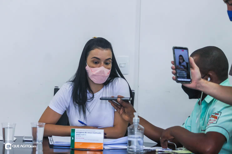 Eunápolis: Secretária municipal de saúde Anara Sartório, concede entrevista coletiva informando cronograma inicial da vacina contra covid-19 16