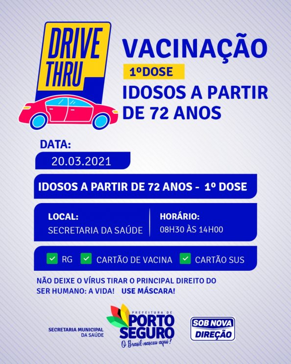 Drive Thru vacinação contra a COVID-19 idosos a partir de 72 anos na Terra Mãe do Brasil 11