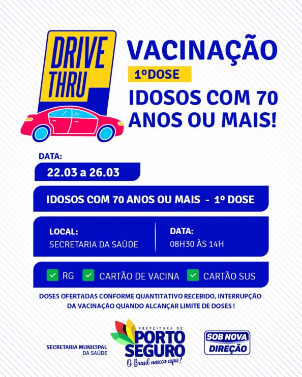 Drive thru vacinação contra Covid-19 idosos a partir de 70 anos na Terra Mãe do Brasil 10