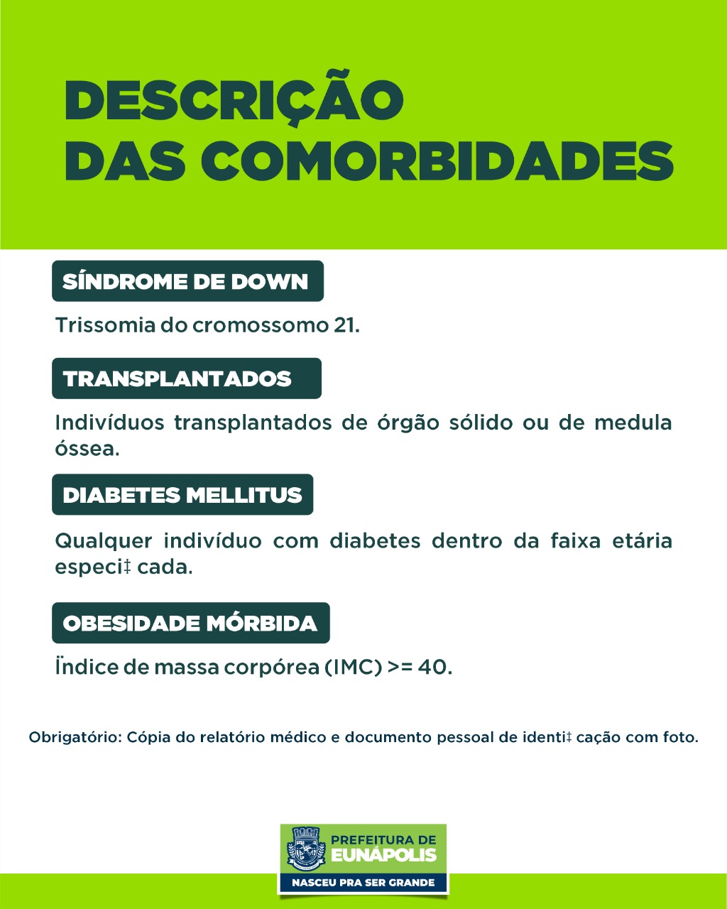 Secretaria de Saúde de Eunápolis informa o cronograma da semana de vacinação contra à Covid-19 7