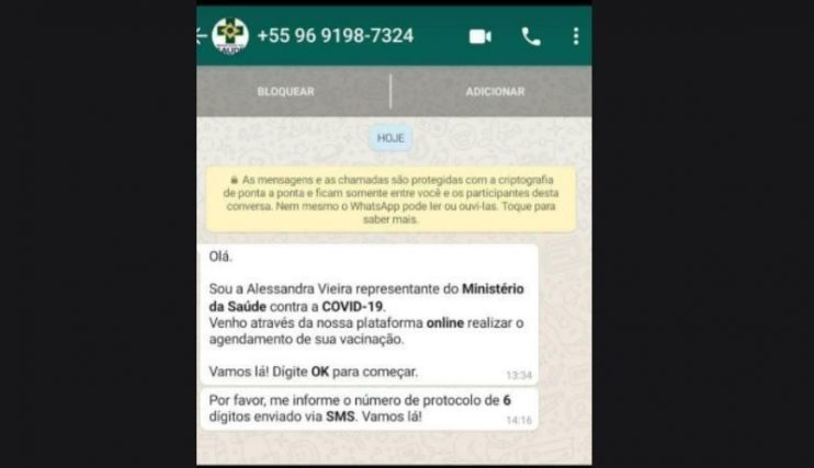Golpistas usam Ministério da Saúde para fazer clonagem de Whatsapp ate Médica Raíssa Soares cai no golpe 13