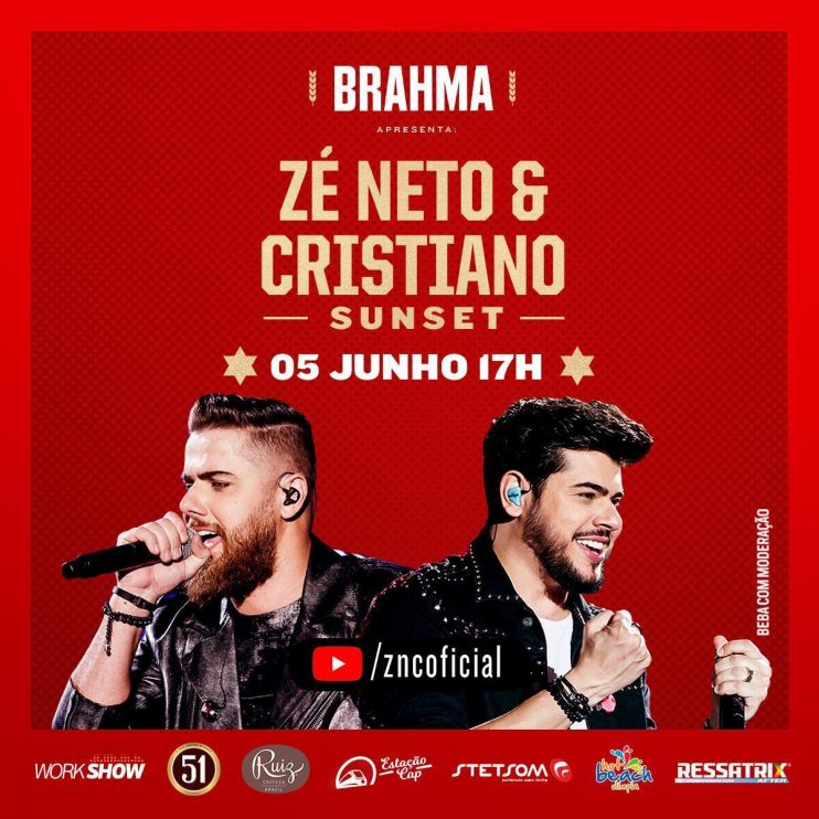 Zé Neto & Cristiano apresentam show virtual neste sábado (05) 7