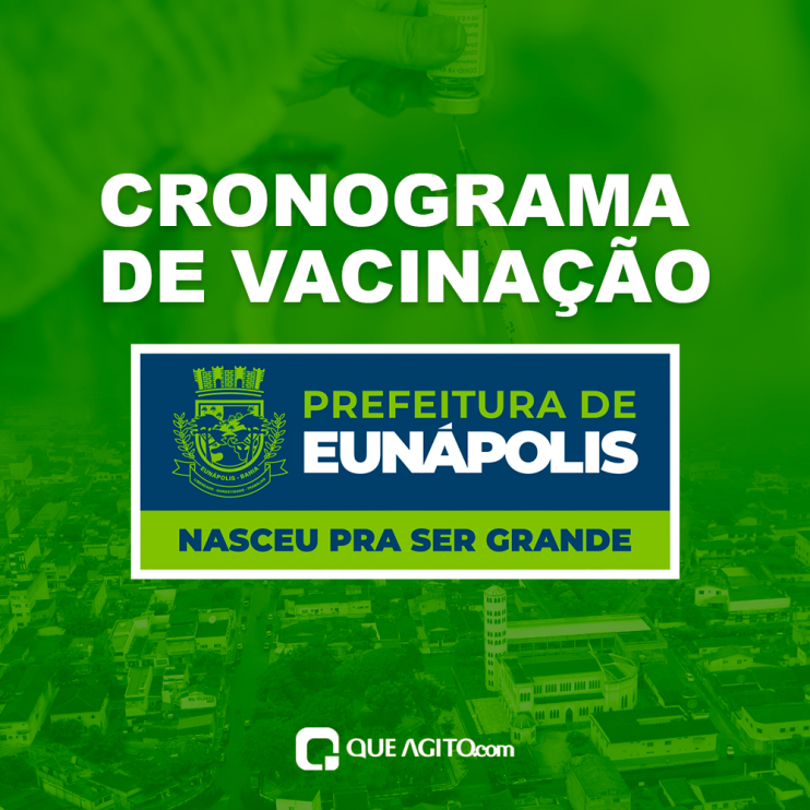 Eunápolis: Secretaria de Saúde informa o cronograma da semana de vacinação contra à Covid-19 Eunápolis: Secretaria de Saúde informa o cronograma da semana de vacinação contra à Covid-19 4
