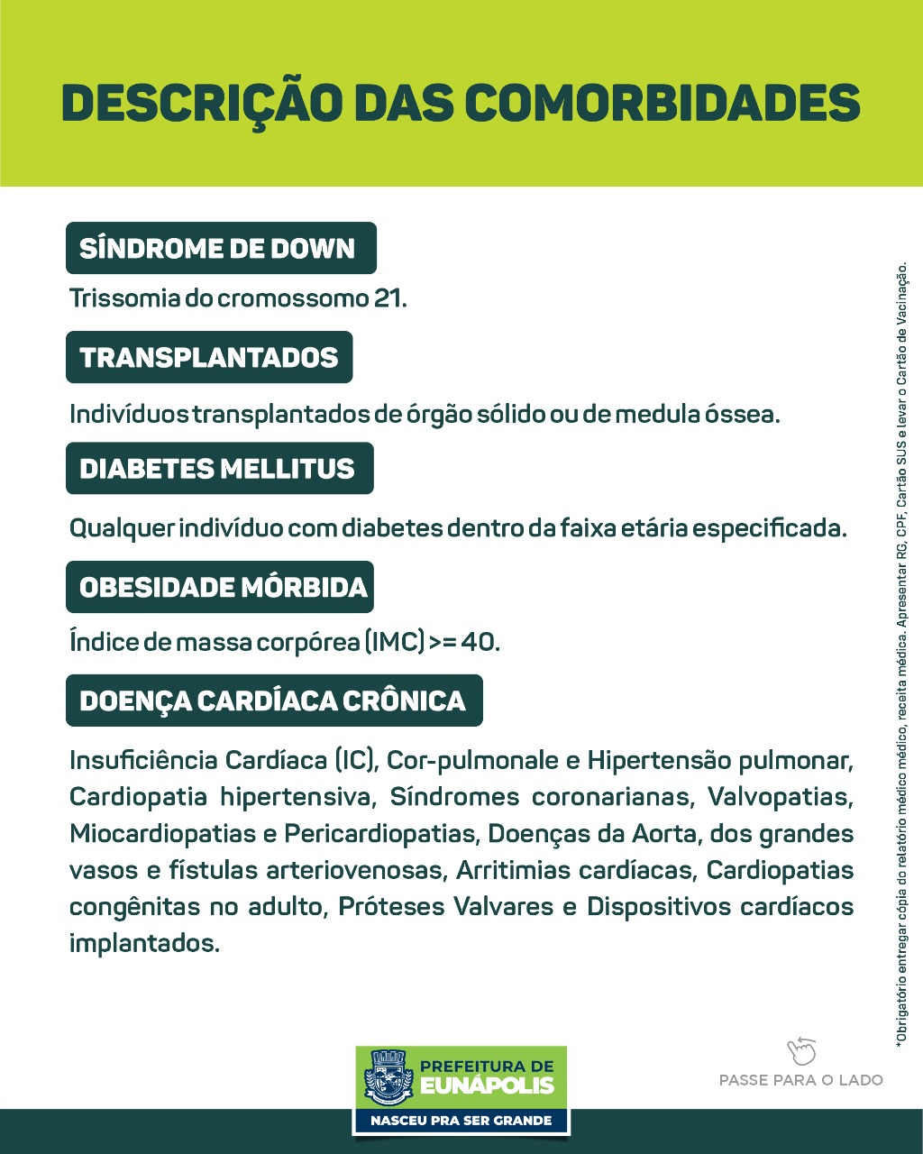 Eunápolis: Secretaria de Saúde informa o cronograma da semana de vacinação contra à Covid-19 6