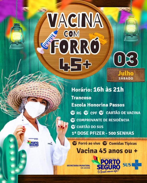Cronograma de Vacinação contra a Covid-19 em Porto Seguro; de 01 à 03 de julho 9