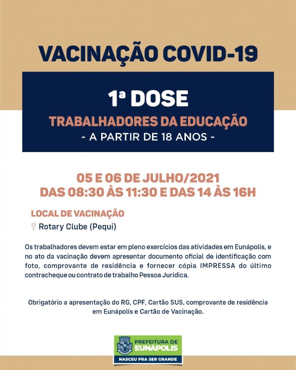 Eunápolis: Cronograma de vacinação contra à Covid-19 – 05 e 06 de Julho/2021 7