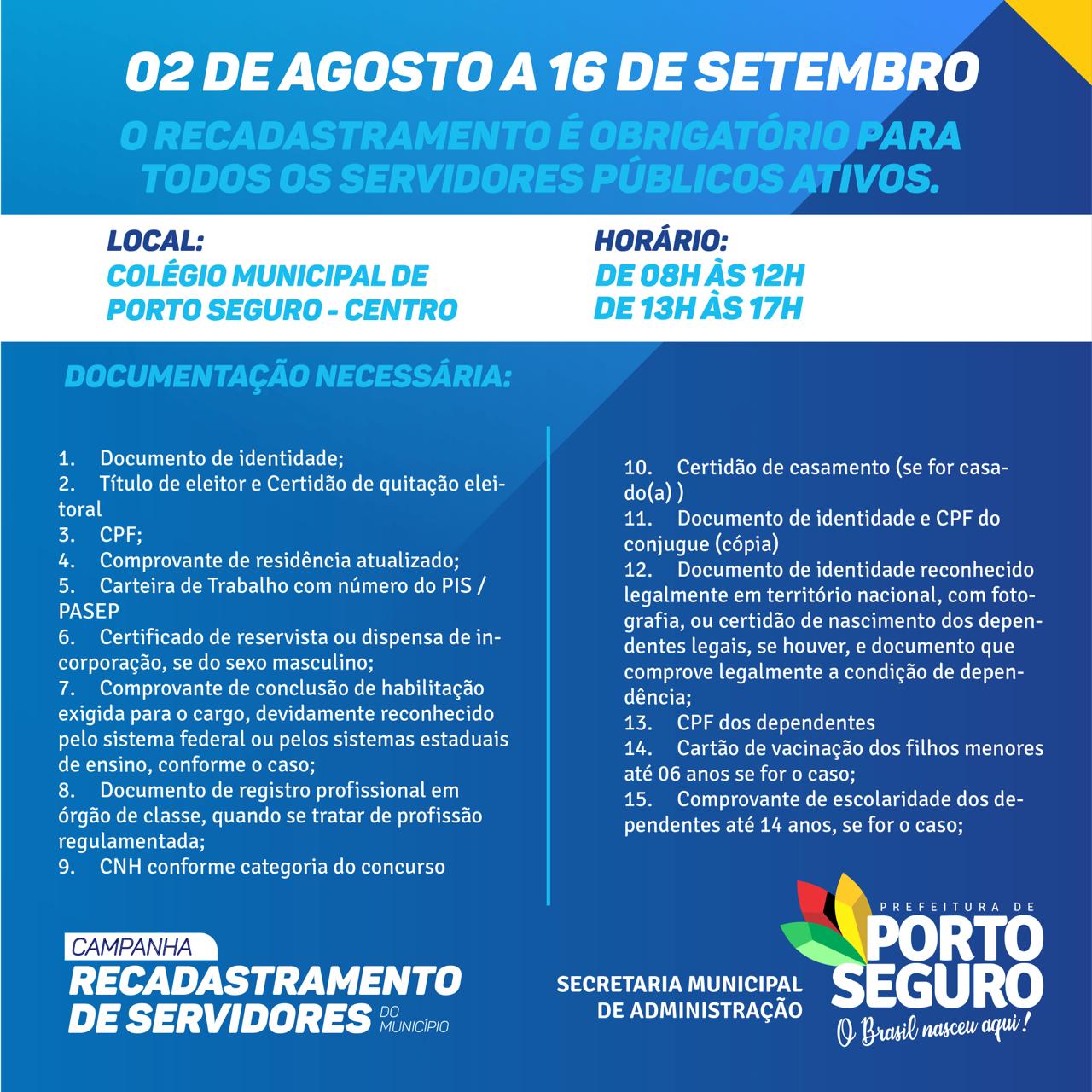 Porto Seguro: Campanha Recadastramento de Servidores do Município 7