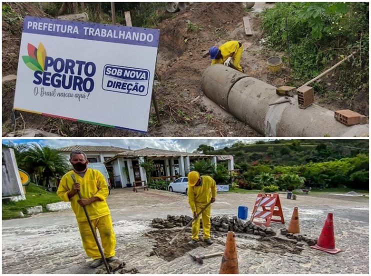 Porto Seguro: Ladeira do Outeiro da Glória recebe manutenção & Novo sistema de drenagem é instalado no Parque Ecológico 5