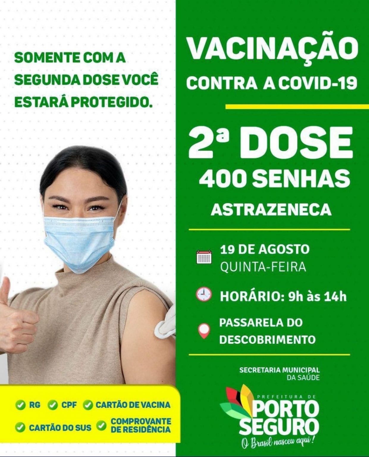 Porto Seguro: Cronograma de Vacinação contra a Covid-19 (19 de agosto) 8