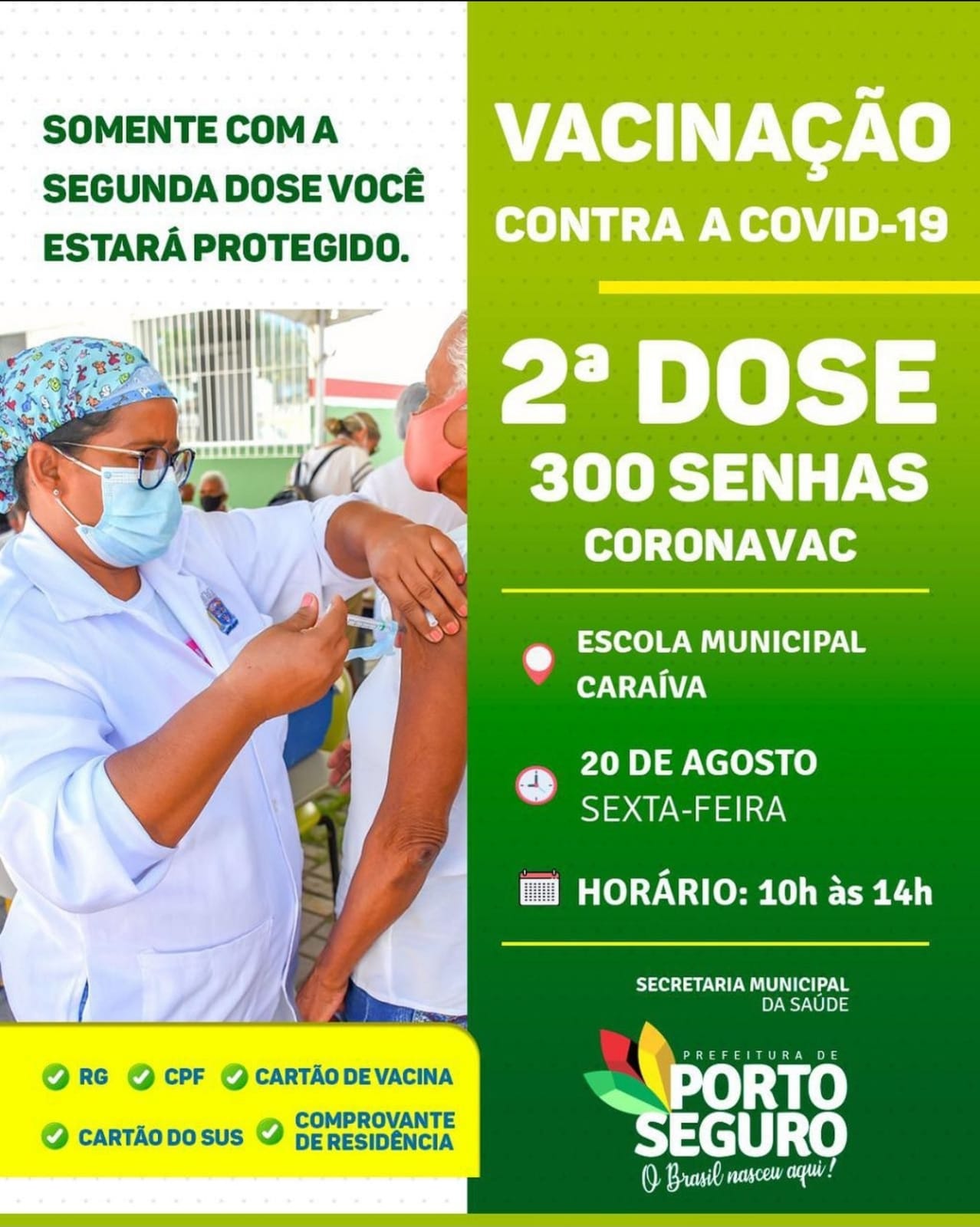 Porto Seguro: Cronograma de Vacinação contra a Covid-19 (20 de agosto) 6
