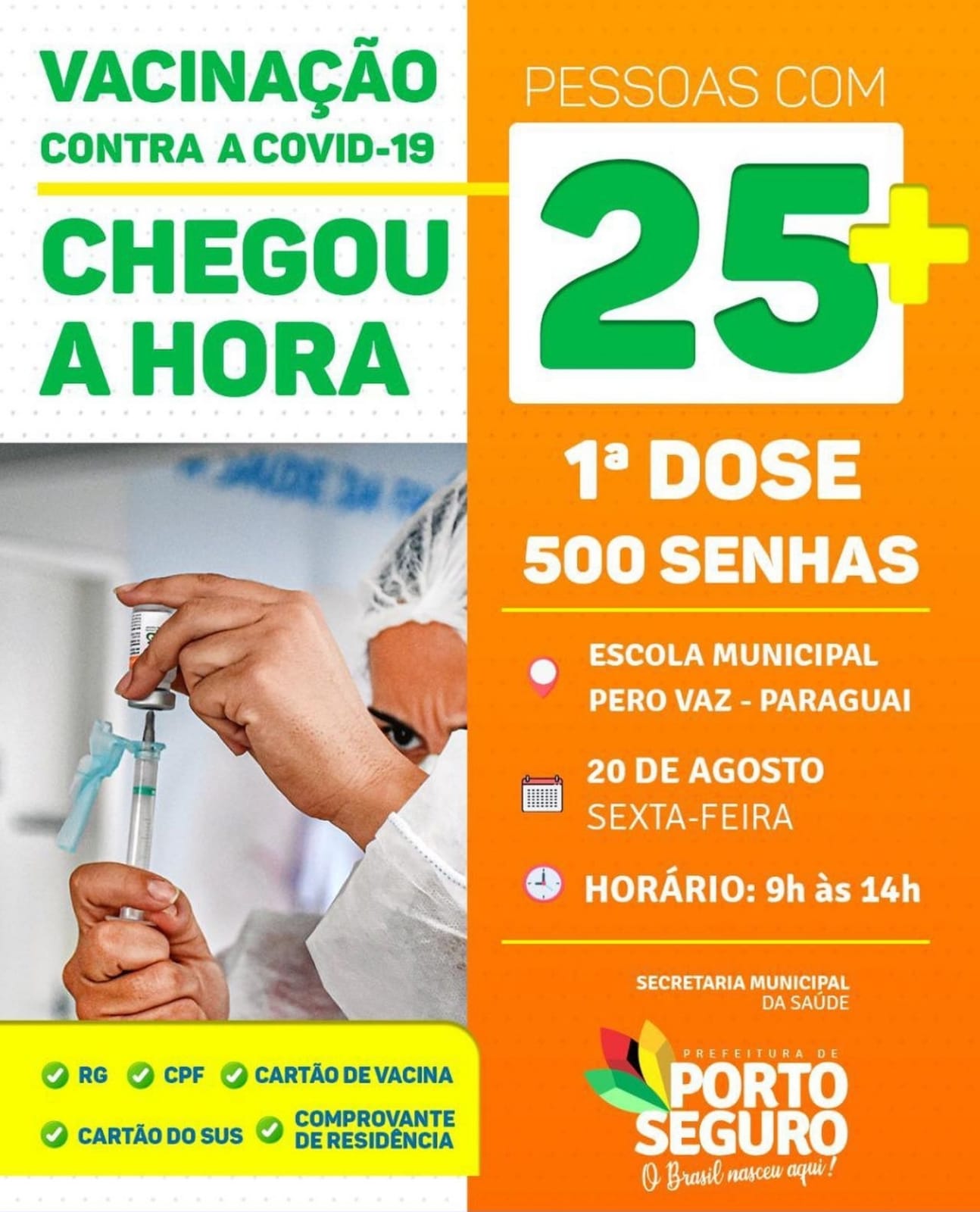 Porto Seguro: Cronograma de Vacinação contra a Covid-19 (20 de agosto) 8