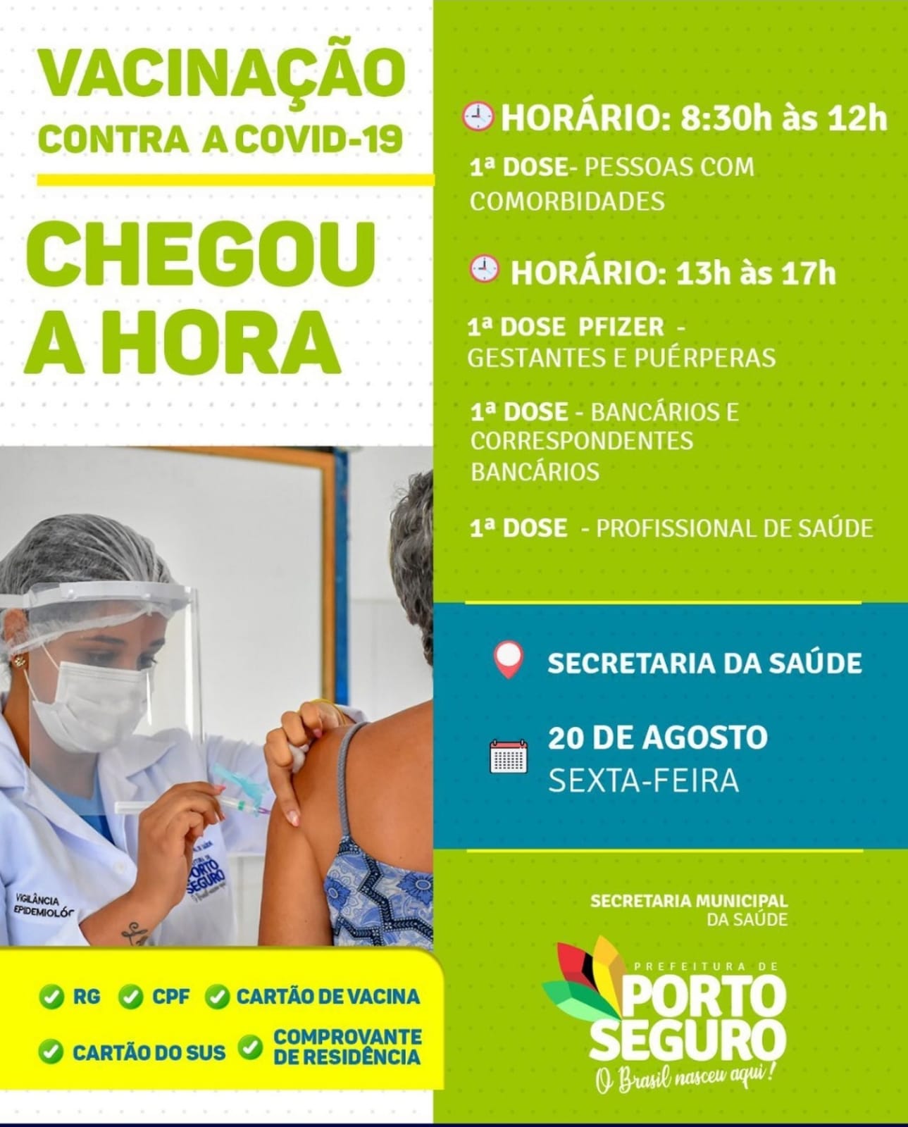Porto Seguro: Cronograma de Vacinação contra a Covid-19 (20 de agosto) 10