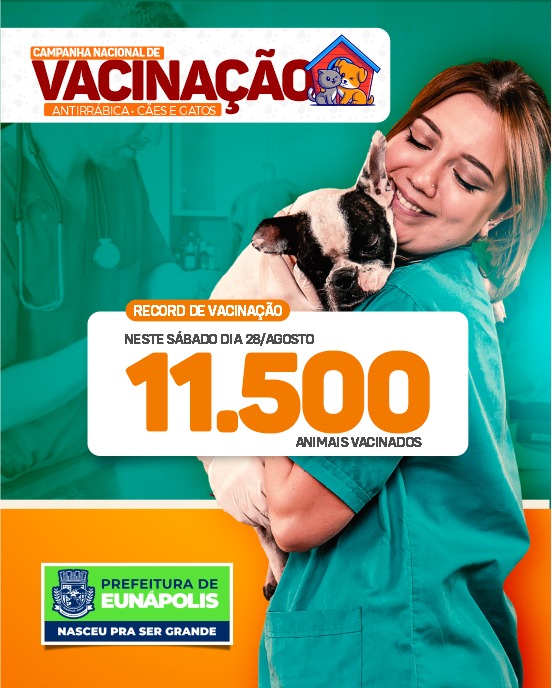 Dia de intensificação da vacinação em cães e gatos aconteceu neste sábado, dia 28. 9