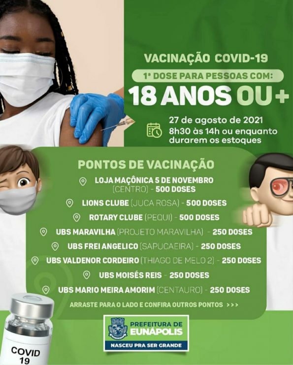 Eunápolis amplia vacinação contra a Covid-19 para pessoas a partir de 18 anos 10