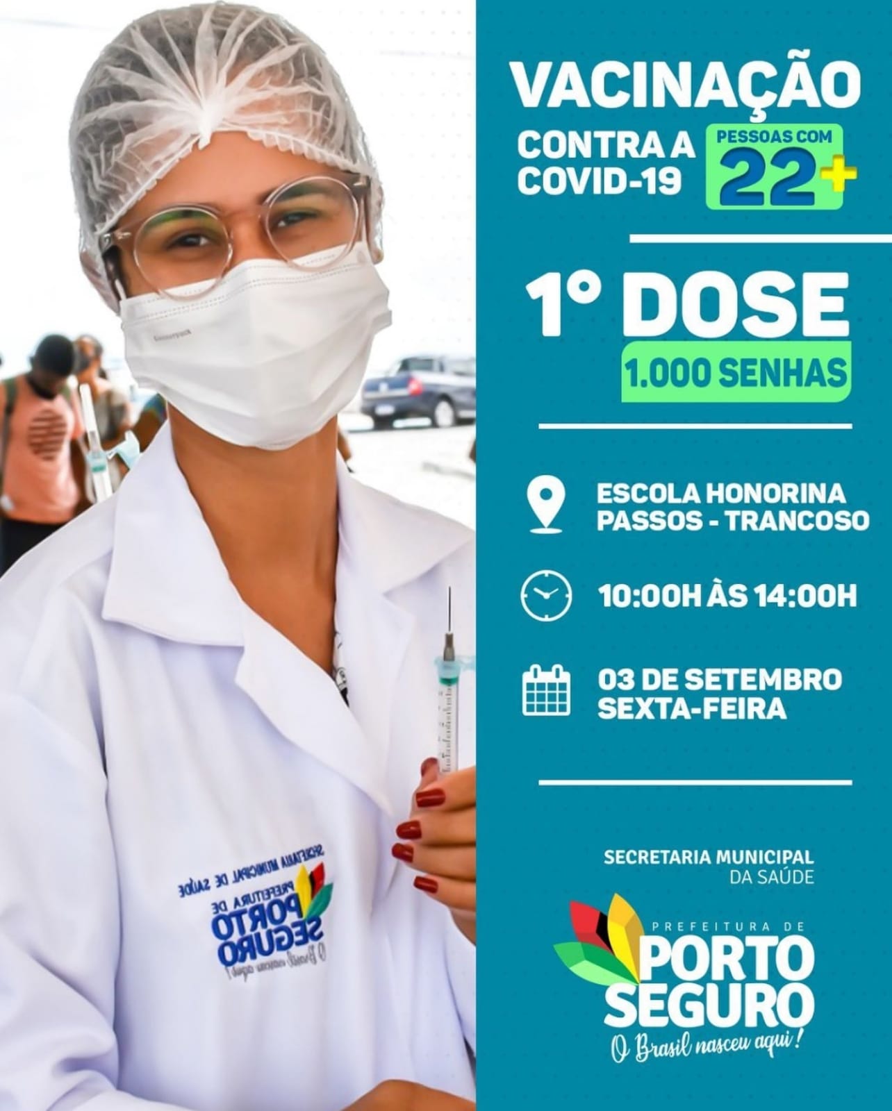 Porto Seguro: Cronograma de Vacinação contra a Covid-19; 03 e 04 de Setembro 5
