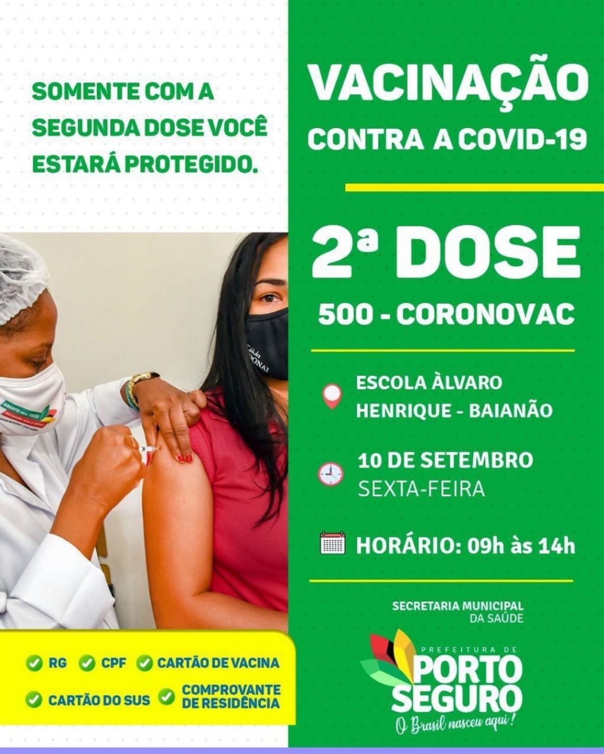 Porto Seguro: Cronograma de Vacinação contra a Covid-19 (10 de SETEMBRO) 7