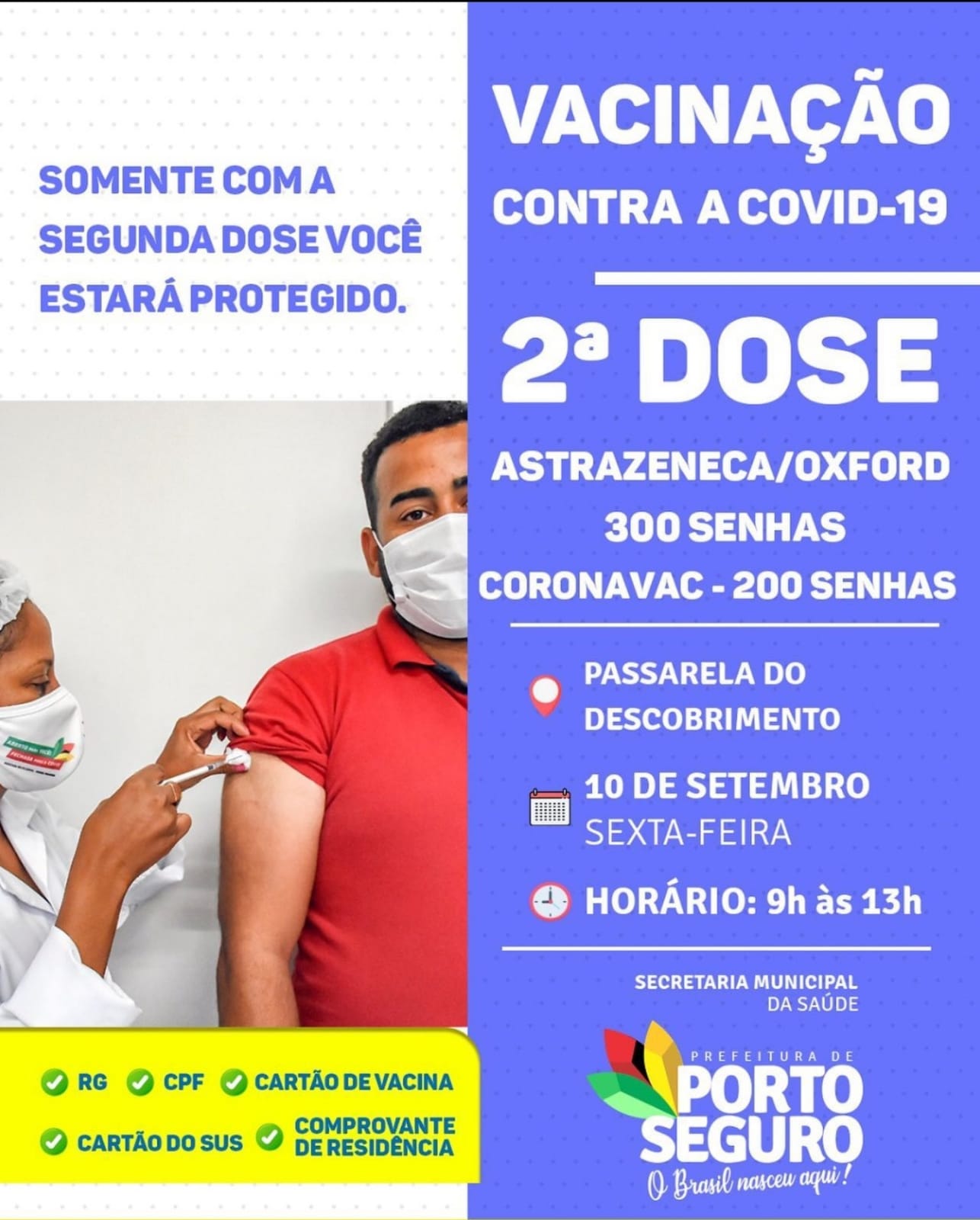 Porto Seguro: Cronograma de Vacinação contra a Covid-19 (10 de SETEMBRO) 29