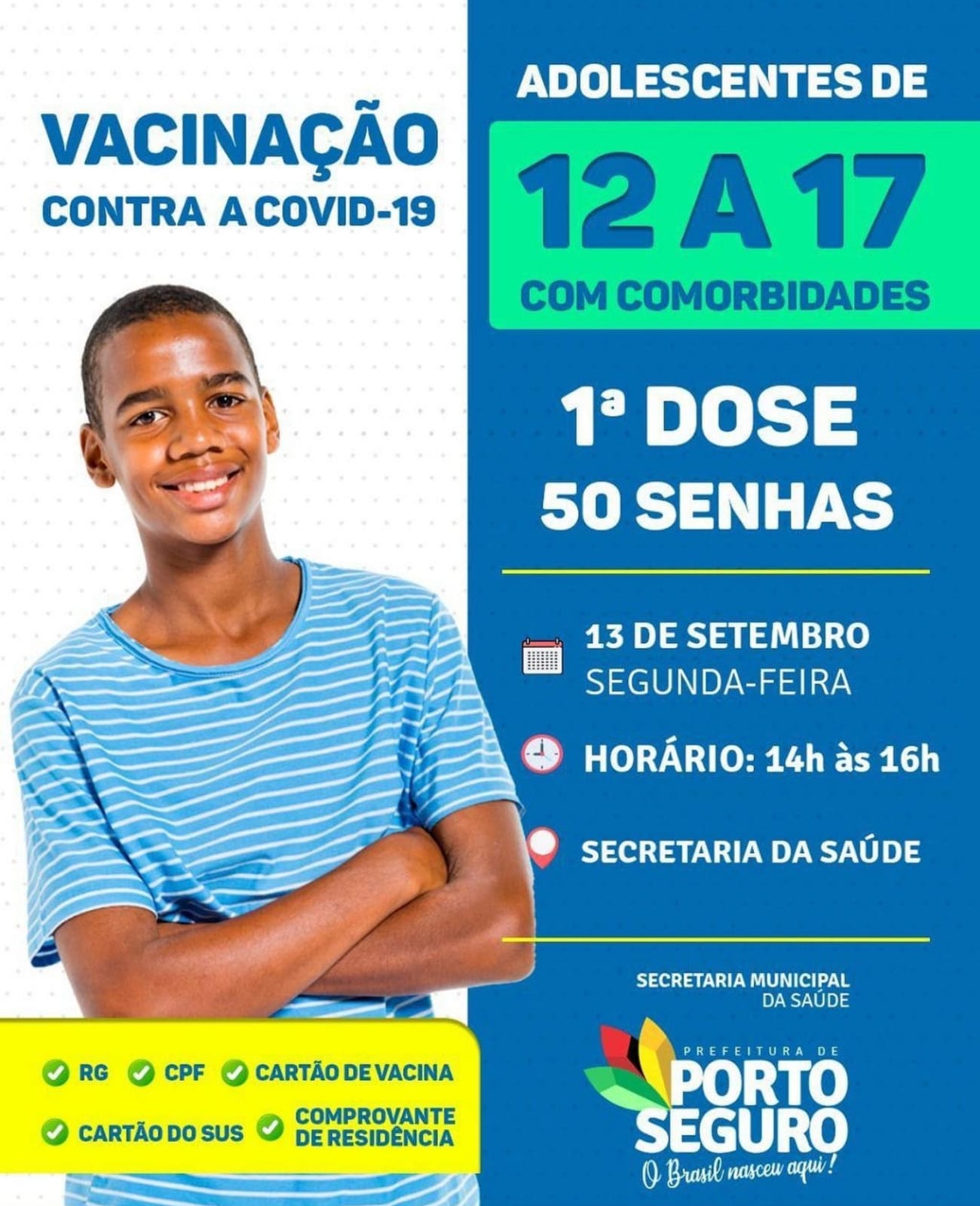 Porto Seguro: Cronograma de Vacinação contra a Covid-19 (13 de SETEMBRO) 5