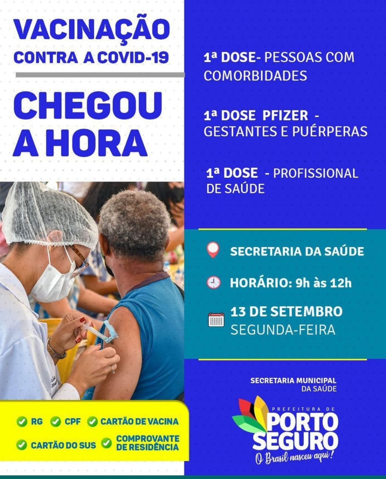 Porto Seguro: Cronograma de Vacinação contra a Covid-19 (13 de SETEMBRO) 6