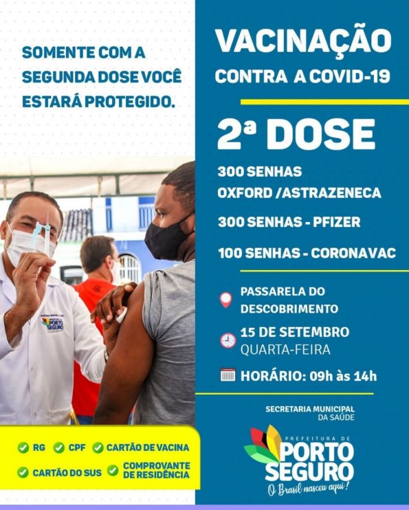 Porto Seguro: Cronograma de Vacinação contra a Covid-19 (15 de SETEMBRO) 30