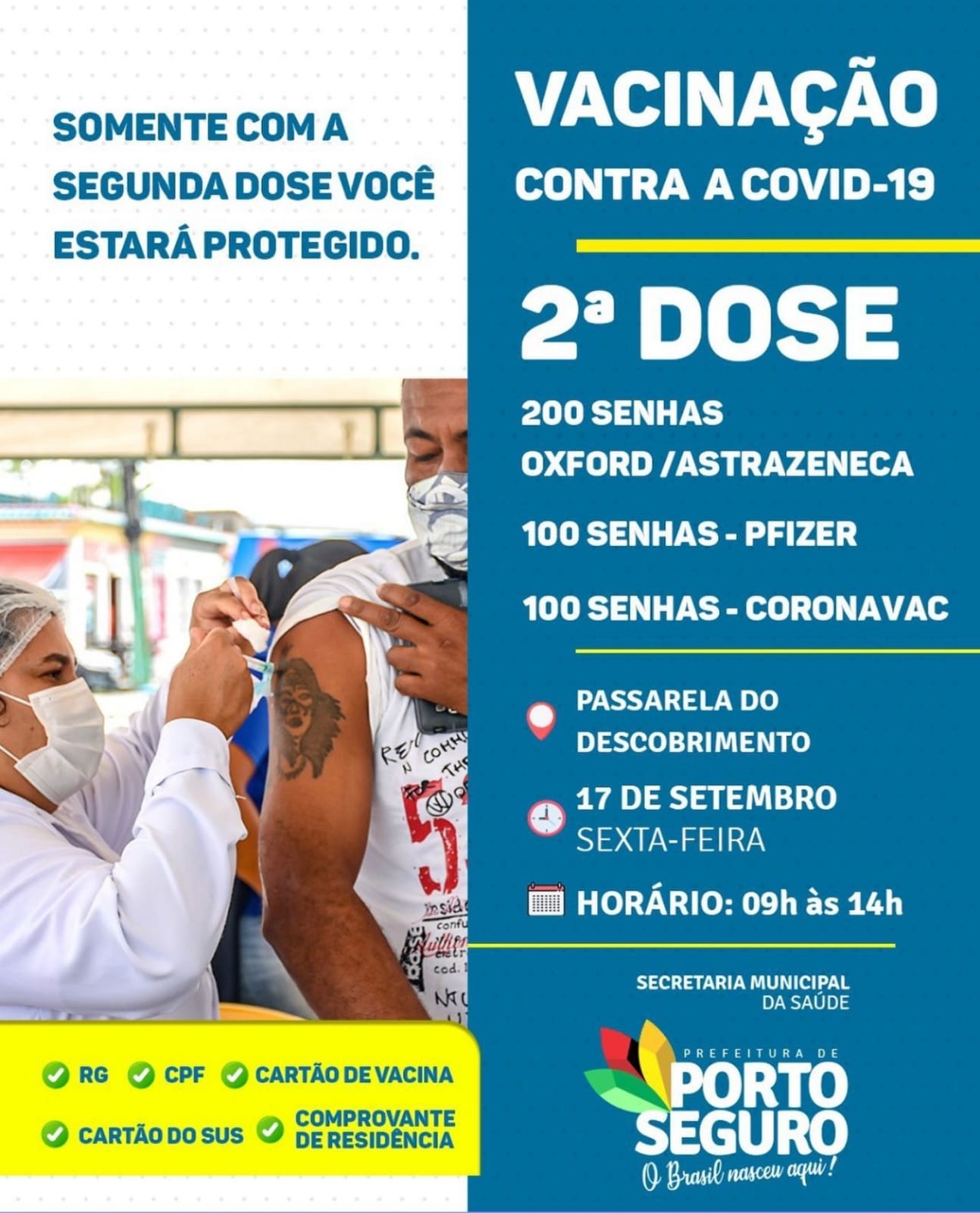 Porto Seguro: Cronograma de Vacinação contra a Covid-19 (17 de SETEMBRO) 7