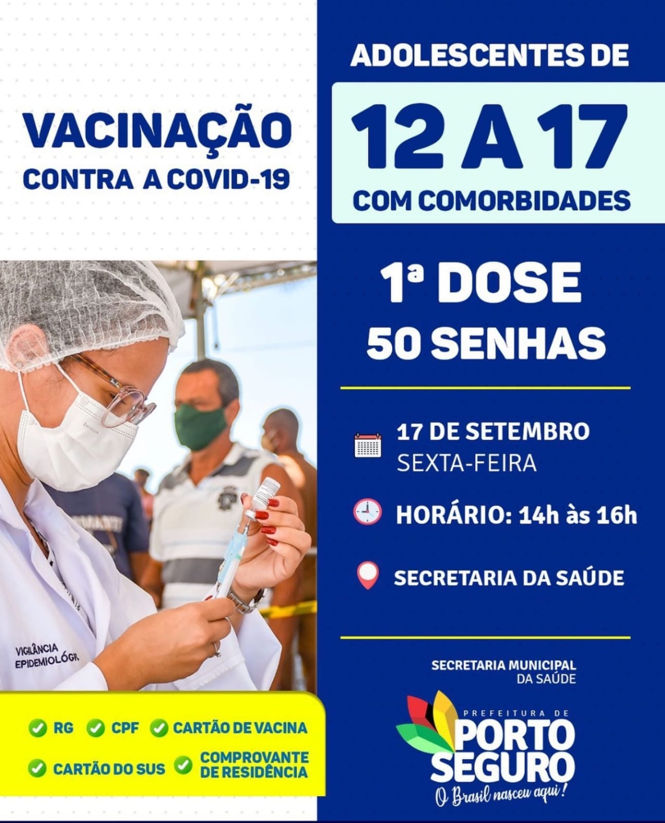 Porto Seguro: Cronograma de Vacinação contra a Covid-19 (17 de SETEMBRO) 6