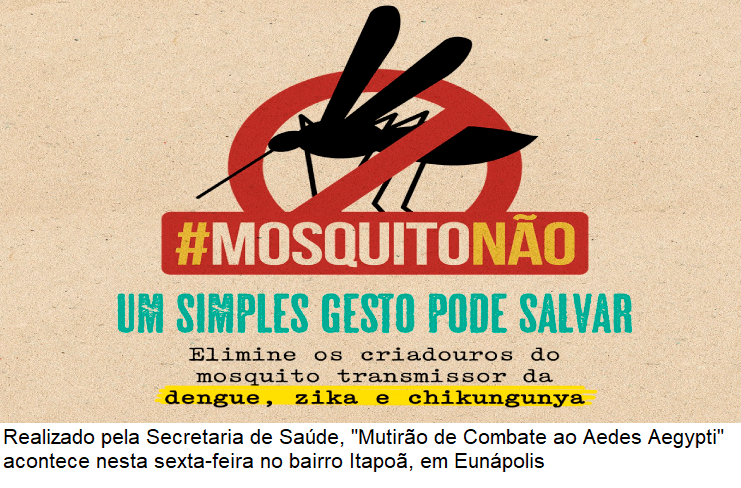 Secretaria de Saúde realiza “Mutirão Contra o Aedes Aegypti” no bairro Itapoã nesta sexta-feira 4